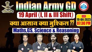 Army Agniveer  Indian Army GD Exam Analysis 19 April All Shift  Army GD Paper Solution By RWA [upl. by Weinman]