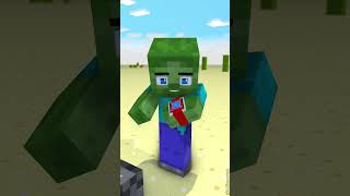 Zombie Becomes Herobrinein by Thors hammer shorts viral minecraftpe minecraftshorts [upl. by Forester]