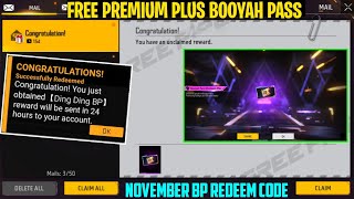 FREE FIRE REDEEM CODE TODAY November 1  FF REWARDS REDEEM CODE  FF BOOYAH PASS REDEEM CODE TODAY [upl. by Eneg527]