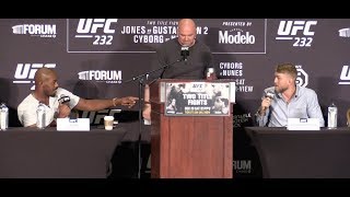 Jon Jones amp Alexander Gustafsson Heated Exchange at UFC 232 Press Conference [upl. by Aleafar131]