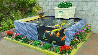 Super easy and cheap KOI aquarium for your home  DIY aquarium ideas [upl. by Starinsky]