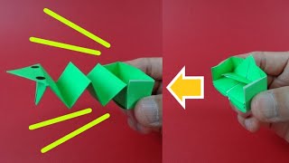 ヘンテコおりがみ「ヘビックリ箱」Action Origami quotSnakeintheboxquot [upl. by Anauqes]