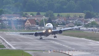 United Airlines B767 DRAMATIC TOUCH AND GO at Zurich Airport [upl. by Araek951]