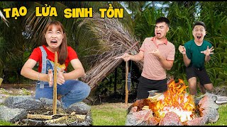 Gấu Đỏ TV  Thử Thách Tạo Lửa Sinh Tồn  Ai Là Người Sinh tồn Giỏi Nhất [upl. by Adnahsam]