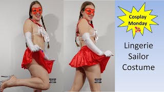 Shein Lingerie Sailor Cosplay costume Try On Haul maskedmodelvids lookbook [upl. by Aicelav55]