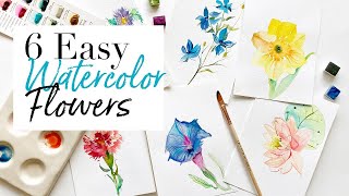 6 Watercolor Flowers You Need to Know How to Paint [upl. by Bastien]