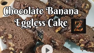 Chocolate Banana Eggless Cake Recipe  Banana amp Chocolate Cake recipe [upl. by Ybhsa834]