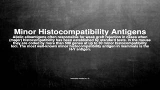 Medical vocabulary What does Minor Histocompatibility Antigens mean [upl. by Reta541]