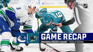 Canucks  Sharks 112  NHL Highlights 2023 [upl. by Cardwell663]