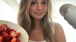 asmr  eating strawberries with inaudible [upl. by Fairman]