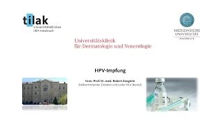 HPVImpfung  Prof Robert Zangerle  Tirol Kliniken GmbH [upl. by Furie]