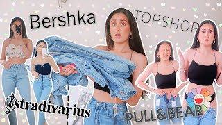 MOM JEANS TRY ON HAUL  STRADIVARIUS BERSHKA PULL amp BEAR TOPSHOP NEW LOOK 2021 [upl. by Bannister]