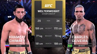 Khamzat Chimaev vs Charles Oliveira Full Fight  UFC 5 Fight Of The Night [upl. by Carlyn]