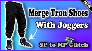 GTA5 I NEW MALE OUTFIT COMPONENTS MODDED TRON SHOES WITH JOGGERS GLITCH SP TO MP 142 [upl. by Beshore]