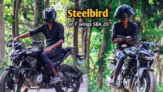 Steelbird air7 wings SBA20 Helmet😲 and helmet mount unboxing review by the crush rider vickyviral [upl. by Laurentia680]