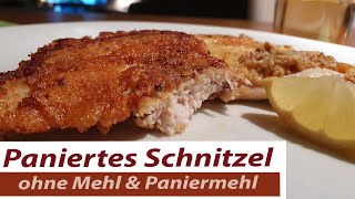 Low Carb Schnitzel panieren und braten Omas Low Carb Rezept ohne Mehl und ohne Paniermehl [upl. by Timofei707]