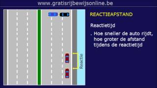 GRATIS RIJBEWIJS ONLINE 14 Rijbewijs B  STOPAFSTAND  REMWEG  REACTIEAFSTAND [upl. by Itsa]