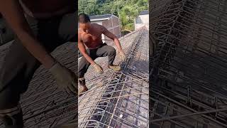 Slope roof steel bar bending process [upl. by Abbi]