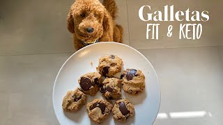 RECETA FIT Y KETO FRIENDLY GALLETAS CON NUECES PROTEINA Y CHOCOLATE [upl. by Auqenahs]