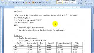 Les amortissements Exercice 1 [upl. by Abbi]