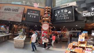 EWR  Newark Liberty International Airport Terminal C Food hall walking tour plus FampB selection [upl. by Arved]