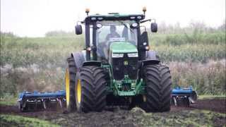 John Deere 7290R on big shoes cultivating2014wvm [upl. by Hakkeber]