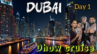 Marina Dhow Cruise Dinner in Dubai  Dubais Nightlife Paradise  Dinner Buffet amp Live Entertainment [upl. by Acissej]