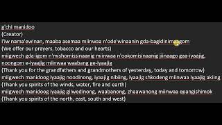 An Ojibwe Prayer for language learners [upl. by Ahsac]