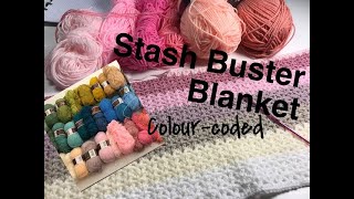 Ophelia Talks CROCHET Stash Buster VStitch Blanket Part 1 [upl. by Enelrahs628]