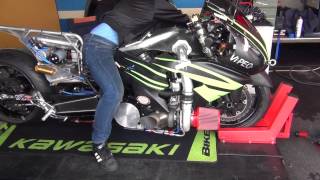 Kawasaki ZZR1400 Turbo 600hp Launch control test [upl. by Jd]