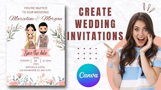 How To Create Wedding Invitations On Canva  5 Minutes Design Challege  Step by Step Tutorial [upl. by Saticilef]