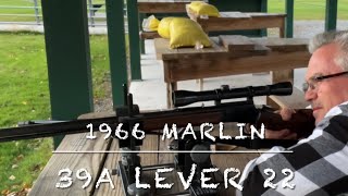 Marlin 39a lever action 22lr rifle with a Weaver K4 scope at the range 1966 vintage [upl. by Nylatsirhc]