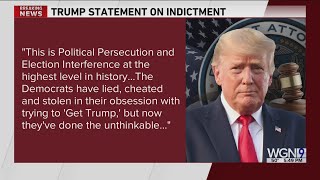 Political Persecution Indicted former President Trump releases statement [upl. by Giarg]