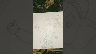 Learn to cute bappa drawing 😍😱art drawing [upl. by Zarah]