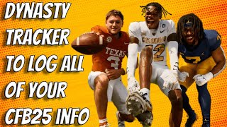 Dynasty Tracker to Log All of Your CFB 25 Information [upl. by Epotimet854]