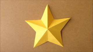 簡単折り紙★ 切って作る「星」 ★ 切り紙｜Origami Star [upl. by Arreic980]