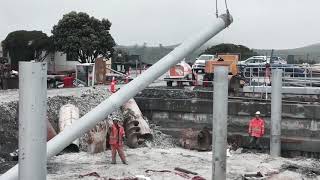 Kaikōura Earthquake Rebuild – Muddy work at the Kaikōura marina – October 2017 [upl. by Cristen591]