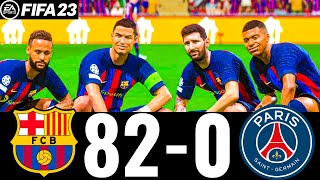 FIFA 23  MESSI RONALDO MBAPPE NEYMAR ALL STARS  FC BARCELONA 820 PSG  UCL FINAL [upl. by Avalsorim784]