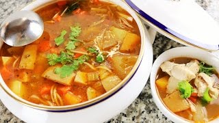 Sopa De Pollo Con Vegetales  Receta Casera A Mi Estilo [upl. by Cassell950]