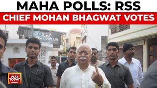 Maha Polls RSS Chief Mohan Bhagwat Votes in Nagpur  Maharashtra Elections 2024  India Today [upl. by Igenia]