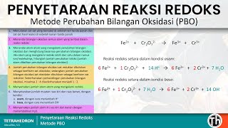 Penyetaraan Reaksi Redoks Dengan Cara Perubahan Bilangan Oksidasi PBO [upl. by Earahs]