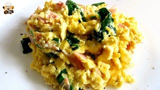 SPINACH amp HAM SCRAMBLED EGGS RECIPE [upl. by Ilaw779]