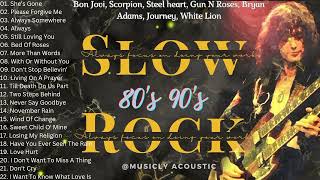 Slow Rock 🔥The Best of Bon Jovi Scorpion Gun N Roses SteelHeart Bryan Adams Journey amp White L [upl. by Eirovi]