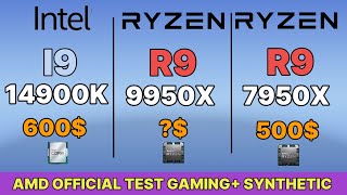 R9 9950X VS I9 14900K VS R9 7950X GAMING SYNTHETIC TEST AMD RYZEN 9950X NEW ZEN5 CPU  RTX 4090 [upl. by Julita474]