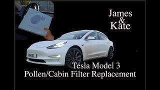 Tesla Model 3 CabinPollen Filter Replacement  UK RHD [upl. by Ro]