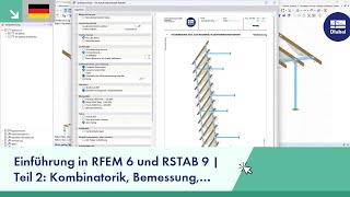 Einführung in RFEM 6 und RSTAB 9  Teil 2 Kombinatorik Bemessung Dokumentation [upl. by Darcy6]