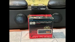 RADIO SHACK OLD SCHOOL CAR STEREO CASSETTE SYSTEM [upl. by Ylrebma130]