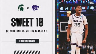 Kansas State vs Michigan State  Sweet 16 NCAA tournament extended highlights [upl. by Eelorac]