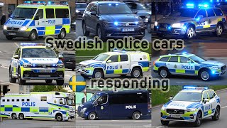 🚔 Police vehicles responding in Sweden collection [upl. by Jaella215]