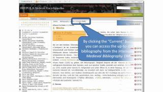 Accessing the current bibliography LexMA Lexikon des Mittelalters [upl. by Egroeg]